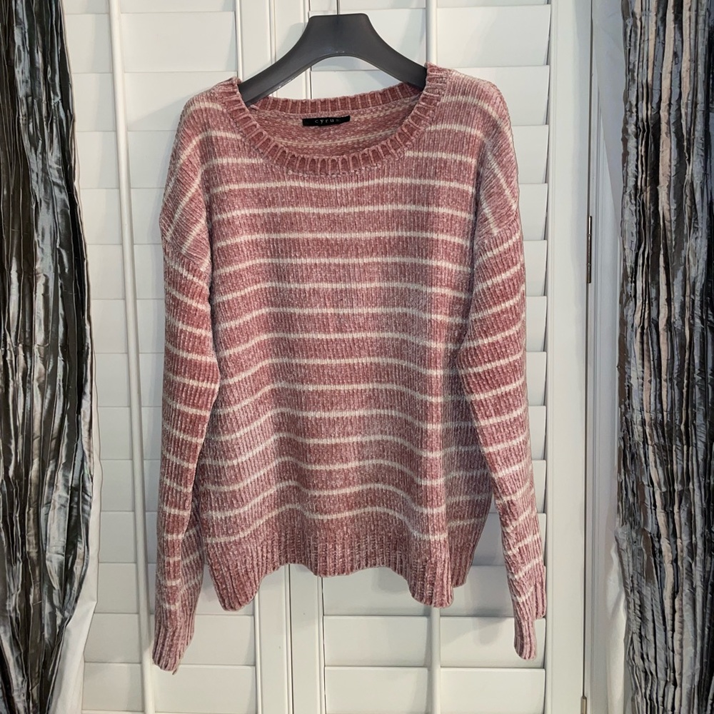 Striped Pink & Cream Knit Sweater